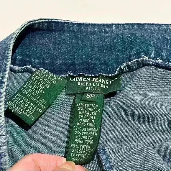 Vintage Ralph Lauren LRL Jeans Co Womens Baggy Stretch Zip Capris Pants 8P - Picture 3 of 7